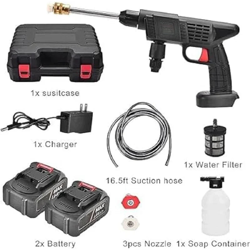 PowerJet: Cordless 48V High-Pressure Car Washer with 12,000mAh Dual Battery,